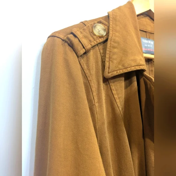 Torrid Drape Front Trench Jacket In Camel Size 1x - Picture 5 of 9